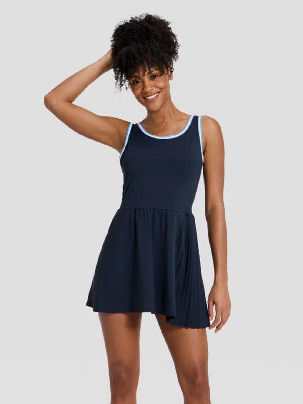 Women's Pleated Active Dress - All In Motion Navy Blue M